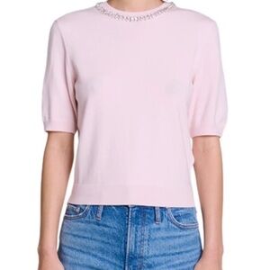 Sandro Light Pink Short Sleeve Top